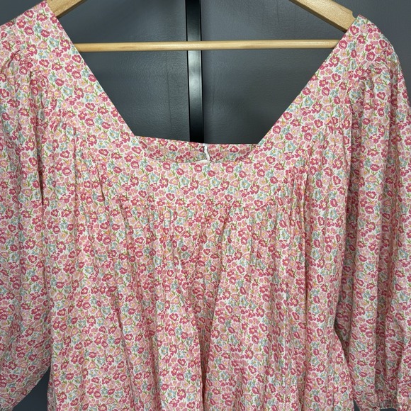 Storia‎ Women's Floral Puff Sleeve  Babydoll Mini Dress Size M Cottage NWT - Picture 7 of 13